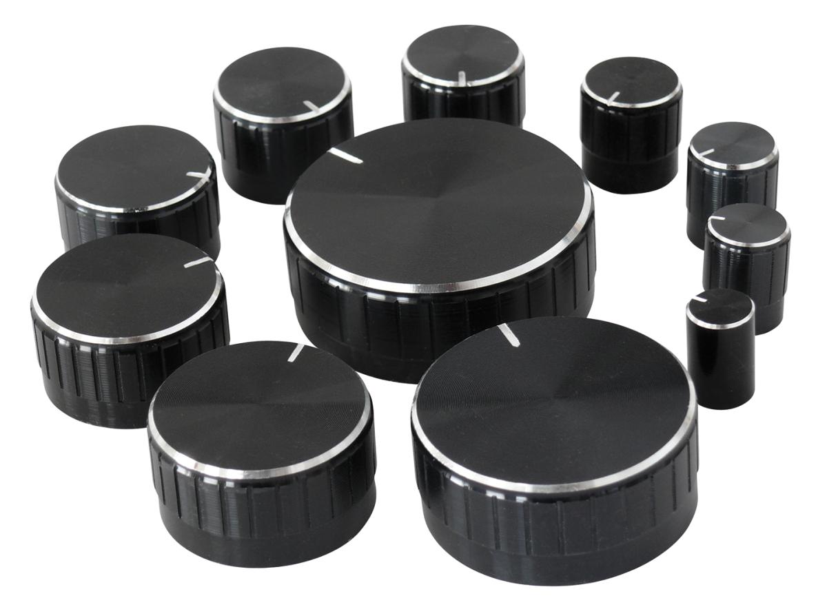 Assortiment de 11 boutons d=10 à 48mm couleur : noire