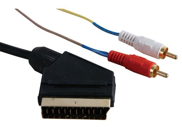 Cable audio/video - peritel male vers 2 x rca male