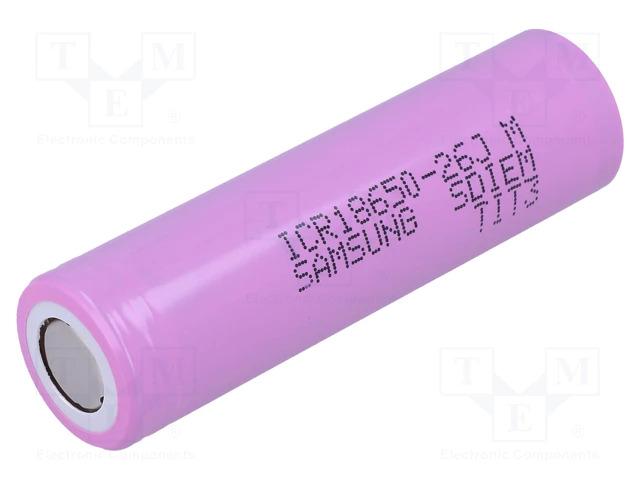 Batterie lithium-ion 18650 3,6v 2600mah Ø18,4x65mm