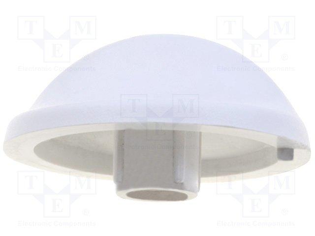 Bouton a jupe axe 6mm d=30mm h=16mm blanc