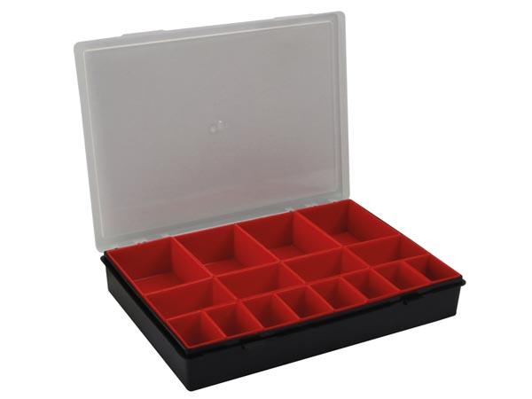 Boîte de rangement 16 compartiments amovibles 330 x 247 x 54 mm