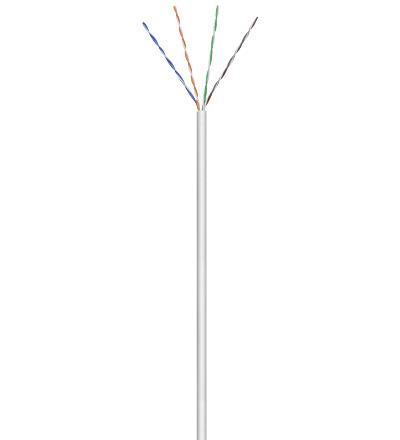 Câble réseau non blindé 4 paires torsadees multibrins cca cat5e u/utp d= 4.5mm 100mhz l= 25m