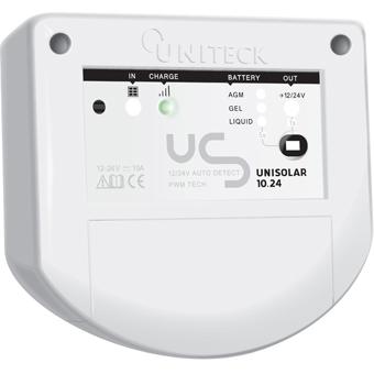 Régulateur de charge pour panneaux solaire uniteck 12/24v 10a simple batterie