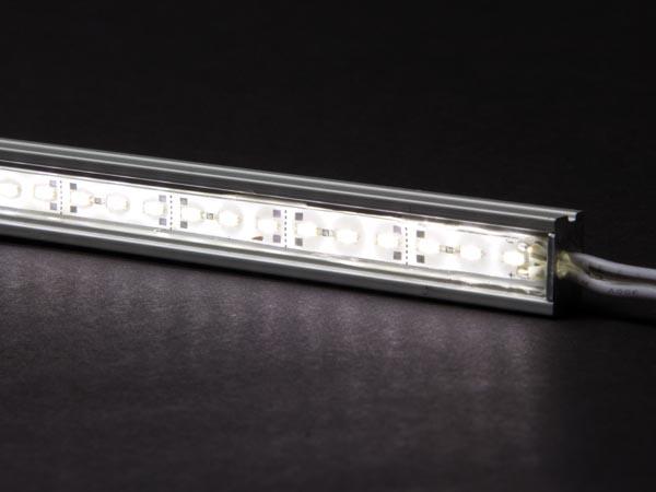 Barrette led rigide aluminium (50cm) blanc neutre 5800k ip65 12vdc 6w 0.5a (rendu 60w)