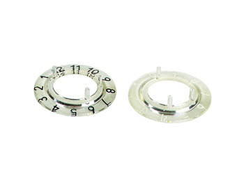 Dial for 21mm button (transparant - black 12 digits)