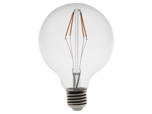 Ampoule a filament led e27 style retro g95 4.5w blanc chaud intense 2200k 400 lumens 95x136mm