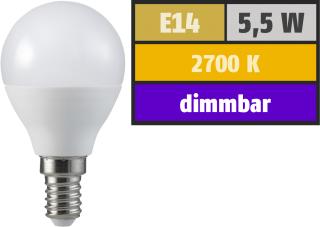 Lampe e14 - a leds 5.5w - blanc chaud - 2700k - 470 lumens - dimmable - 45x81mm