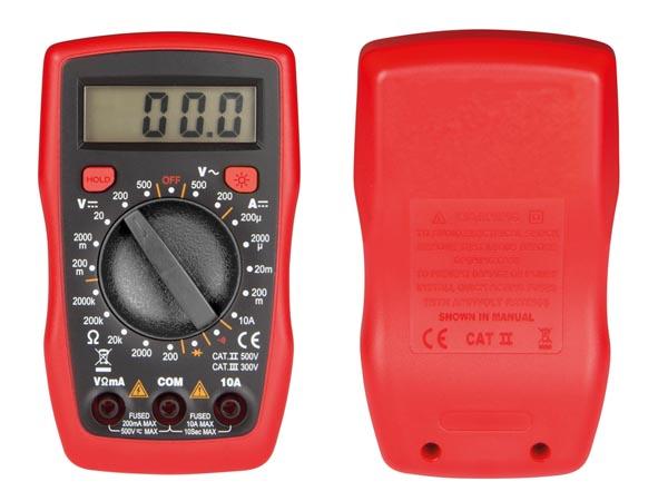 Multimètre numérique  - ohmètre / voltmètre/ ampèremètre /testeur de continuité - cat3 300 v cat2 500 v - - 10a