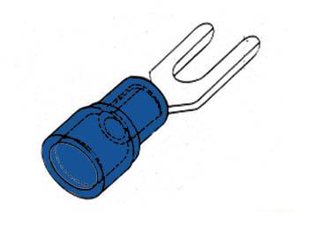 Cosse à fourche 4.3mm - bleu 0.5 à 2.5mm² lot de 10 pièces