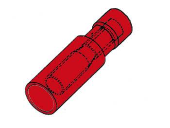 Cosse cylindrique femelle rouge 0.5 à 1mm² lot de 10  pièces