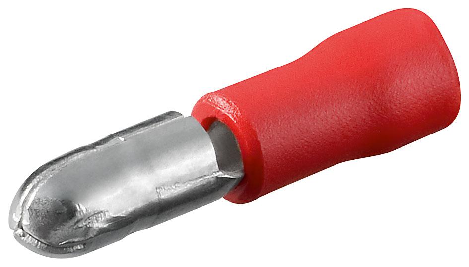 Cosse cylindrique mâle rouge pour câble 0.5 à 1mm² lot de 100 pièces