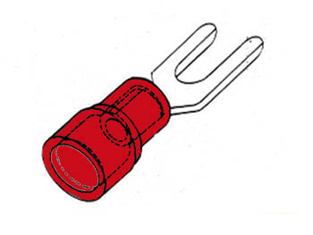 Cosse à fourche 3.7mm - rouge 0.5 à 1mm² lot de 10 x pièces