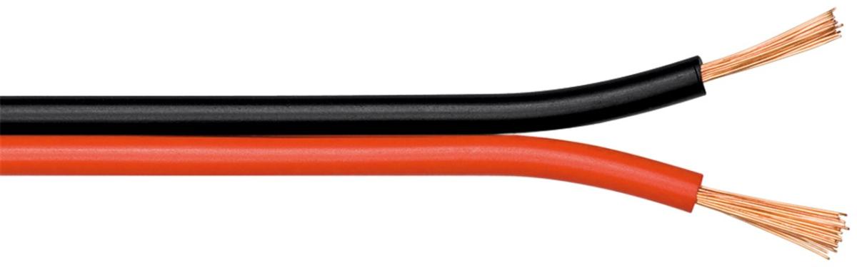 Câble haut parleur scindex rouge et noire 2x 1.5mm² l = 100m