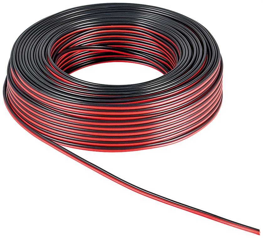 Câble haut parleur scindex rouge et noire 2x 1.5mm² l = 50m