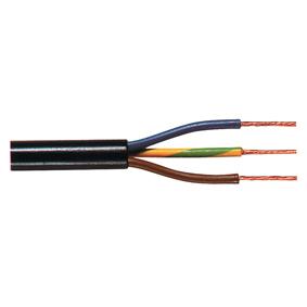Cable secteur h03vvh2-f 3 x 0.75mm2 noir l=10m