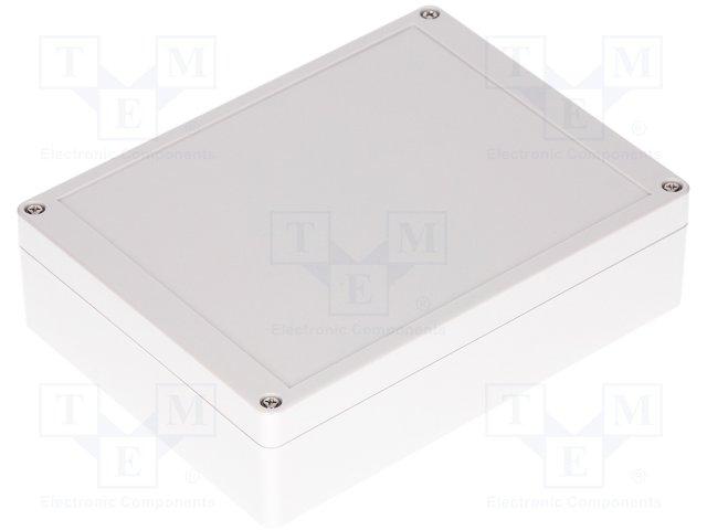 Coffret etanche ip65 en polycarbonate - gris clair   200 x 150 x 55mm
