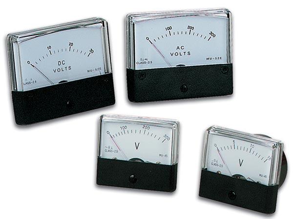 Voltmètre analogique de tableau 50vcc / 70 x 60mm classe 2.5