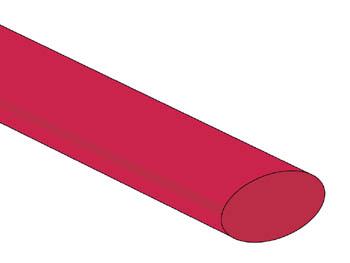 Gaine thermorétractable rouge Ø12.7mm coef. de rétractation 2:1 l=1m