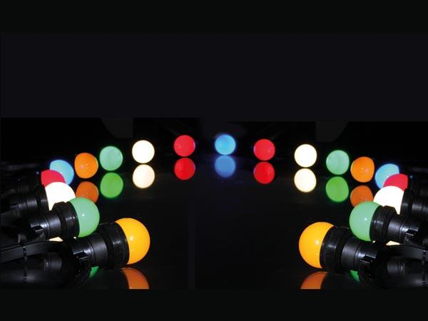 Guirlande 20 lampes à leds couleurs l=11m usage intérieur/extérieur