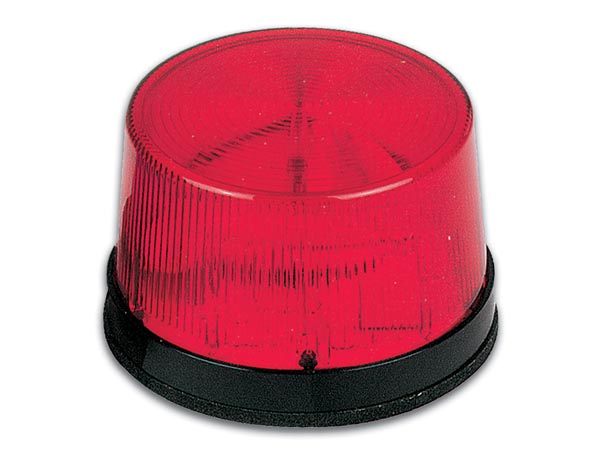 Flash stroboscopique à led - rouge - 12 vcc - ø 77 mm