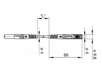 Cordon de mesure 4mm - de sécurité - cat3  1000v 16a - noir - l=100cm (mlb/gg-sh 100/1) hirschmann