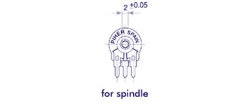 Piher trimmer 1k (small - hor - for spindle)