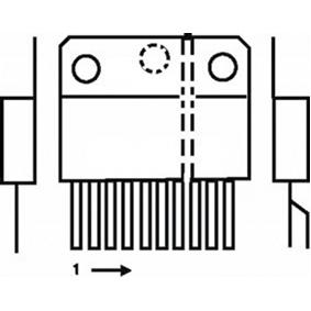 Silicon monolithic integrated circuit (low power audio amplifier) sip9