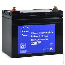 Batterie lithium fer phosphate (lifepo4) 12v 32a 195mm (l) x 130mm (l) x 187mm (h)