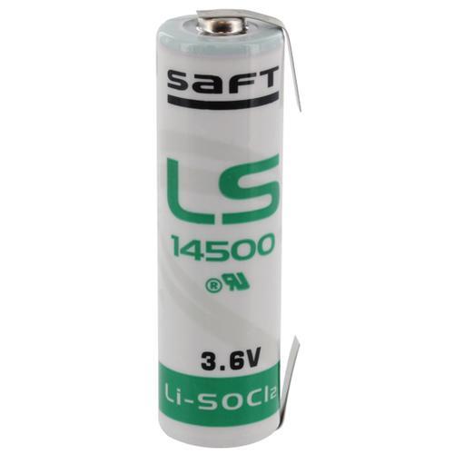 Pile lithium 3.6v 2600ma  aa (14.5x50.5mm ) saft avec pattes a souder