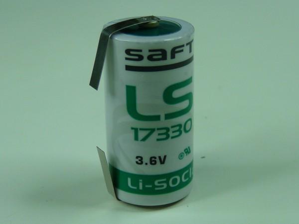 Pil lithium 2/3a 16.5 x 33.4 mm 3v6 2100ma 2/3a avec pattes a souder saft