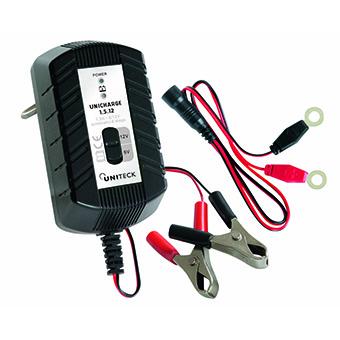 Chargeur de batterie haute gamme uniteck 6v et 12v - 1.5a pour batteries 8-40 ah