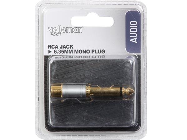 Rca jack vers fiche mono 6.35mm / professionnel