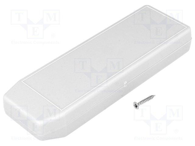 Coffret plastique  149 x 49 x 22mm type télécommande gris claire avec logement pour pile
