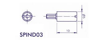 Axe de reglage 10mm noir pour resistance ajustable piher