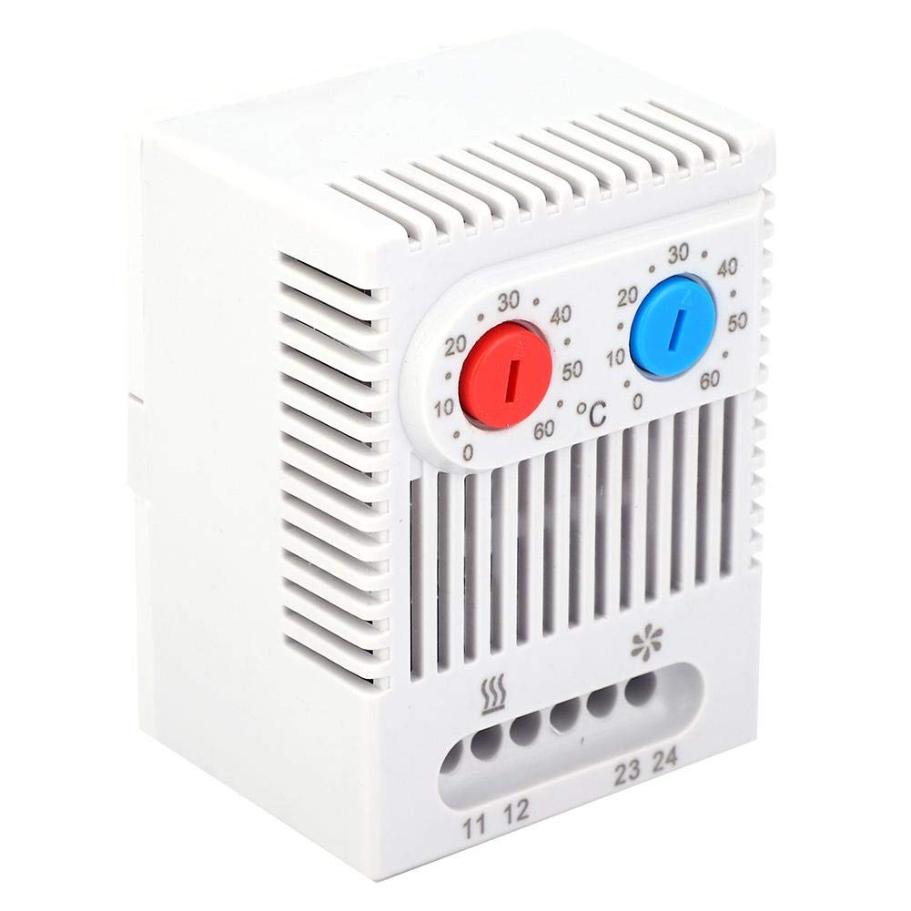 Thermostat pour commande chauffage et ventillation, température : 0-60°c, 2 contacts no/nc 10a/250vac