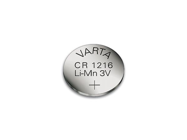 Pile bouton lithium 3.0v 25ma (12.5 x 1.6mm) cr1216 varta 6216.801.401