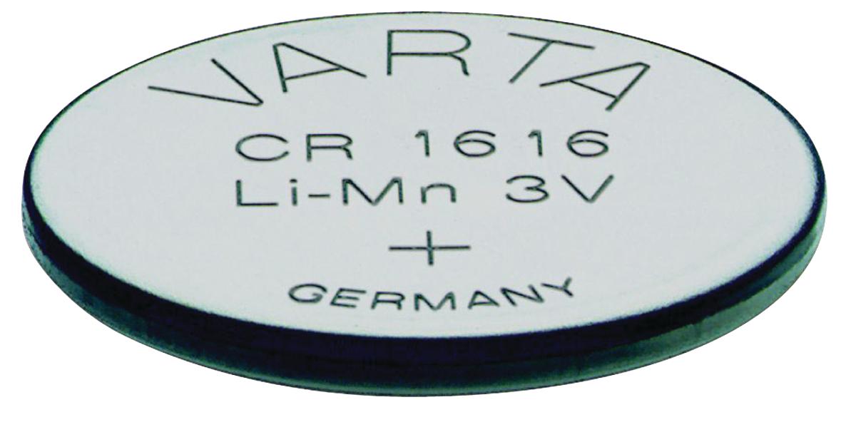 Pile bouton lithium 3.0v 55ma (12.5x 1.6mm) cr1616varta 6616.801.401