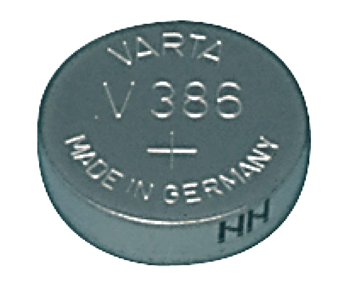 Pile bouton oxyde d'argent 1.55v 105ma (11.6x 3.6mm) sr1136w varta 386.801.111