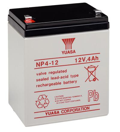 Batterie au plomb agm professionnelle 12v 4a 92x70x106mm yuasa (np4-12)