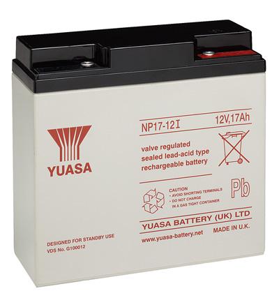Batterie au plomb agm professionnelle 12v 17a 181x76x167mm yuasa (np17-12i)