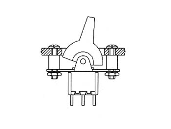 Interrupteur a levier plastique unipolaire vertical pour ci on-(on)