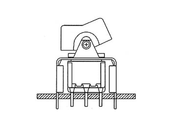 Interrupteur tetrapolaire on-on vertical a bascule pour ci 5a 28vcc