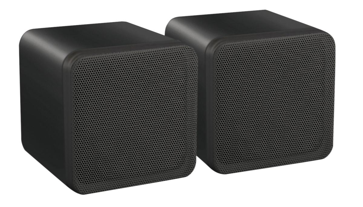 Paire de mini-enceinte abs 40w 8ohm noires (120x120x 132mm)