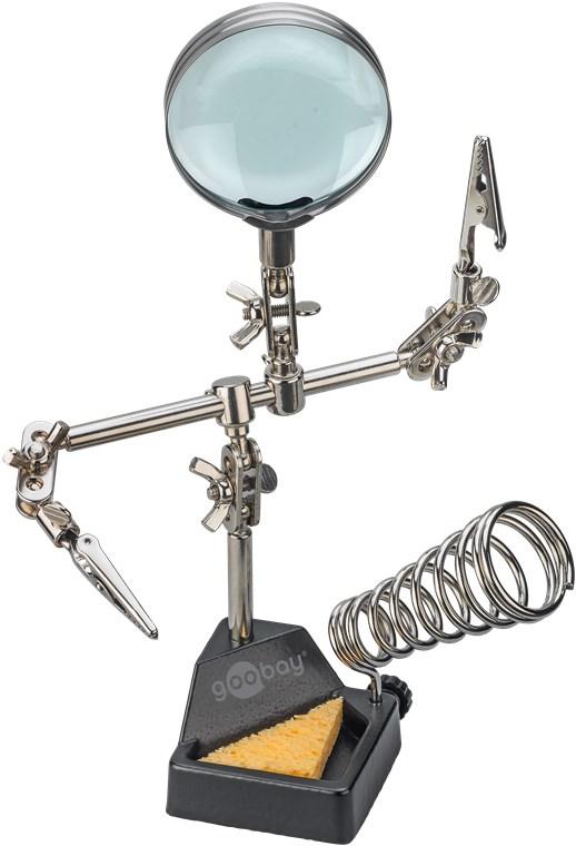 Troisième main avec loupe et support de fer à souder