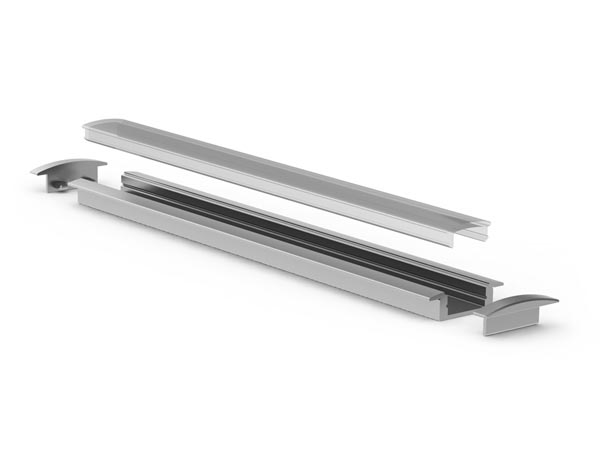 Profile alu pour flexible led 3m slim a encastrer h 7mm