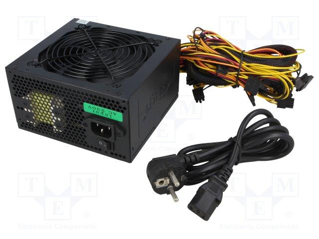 E44-Alimentation pour pc 500w : 2x prise molex + eps 12v 4 + 4pins + mpc  atx 20 + 4pins + pci express + 5x sata +mini-molex à 59,90 €