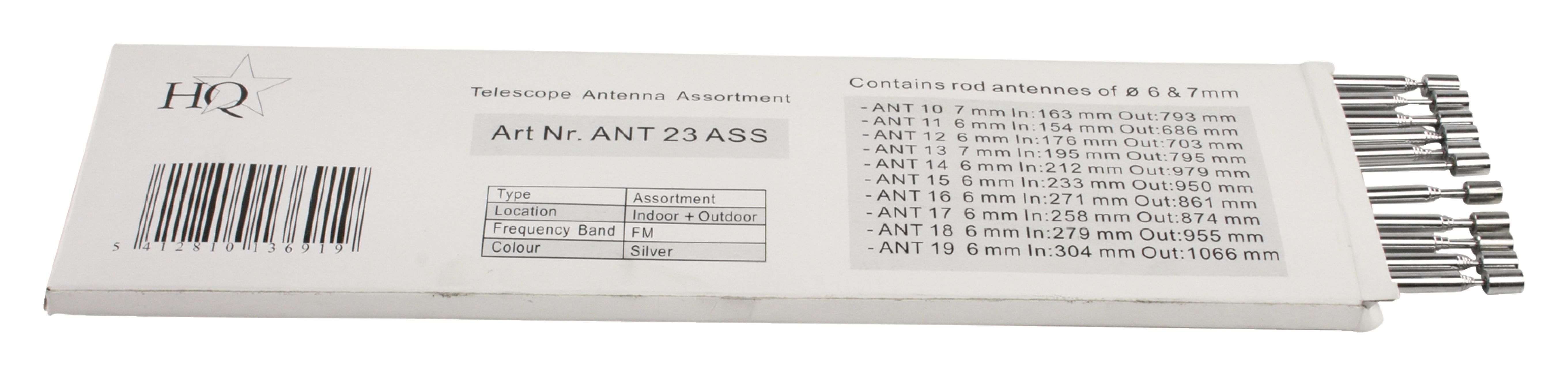 Assortiment antennes telescopiques ( 10 x modeles differents )