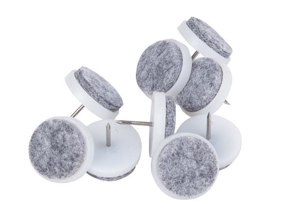 Nails de tampon de meuble de 36 morceaux 24 mm Blanc Blanc Coussin Slide  Tapis de feutre avec boîte de rangement pour meubles en bois Chaise,  tabourets et pieds de la table Carivent