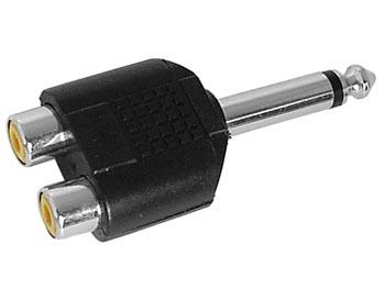 Adaptateur avec fiche Jack 6,35mm mono Mâle et fiche RCA Femelle (Neuf) -  JSFrance