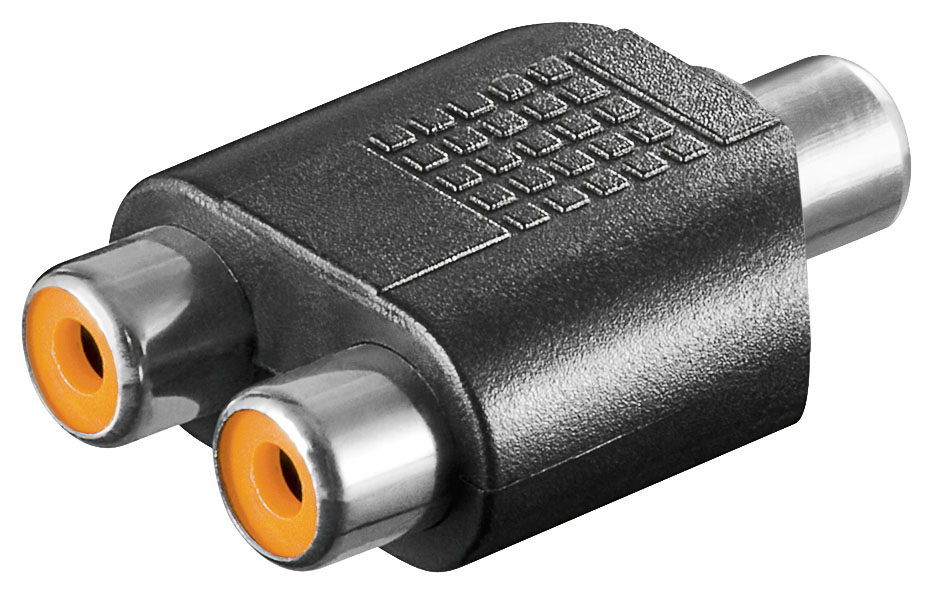 Adaptateur audio-video rca femelle / 2 x rca femelle